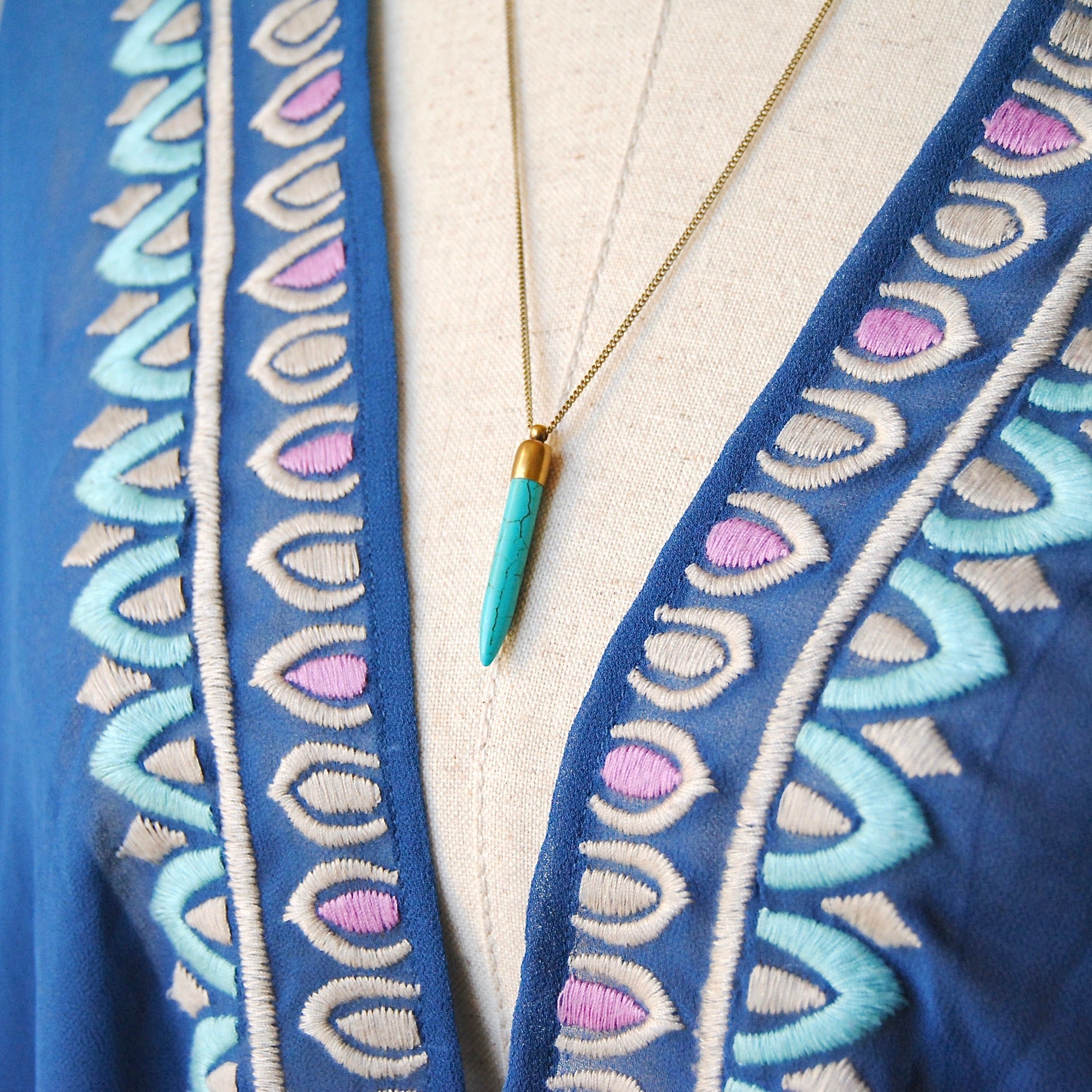 TURQUOISE SPIKE NECKLACE