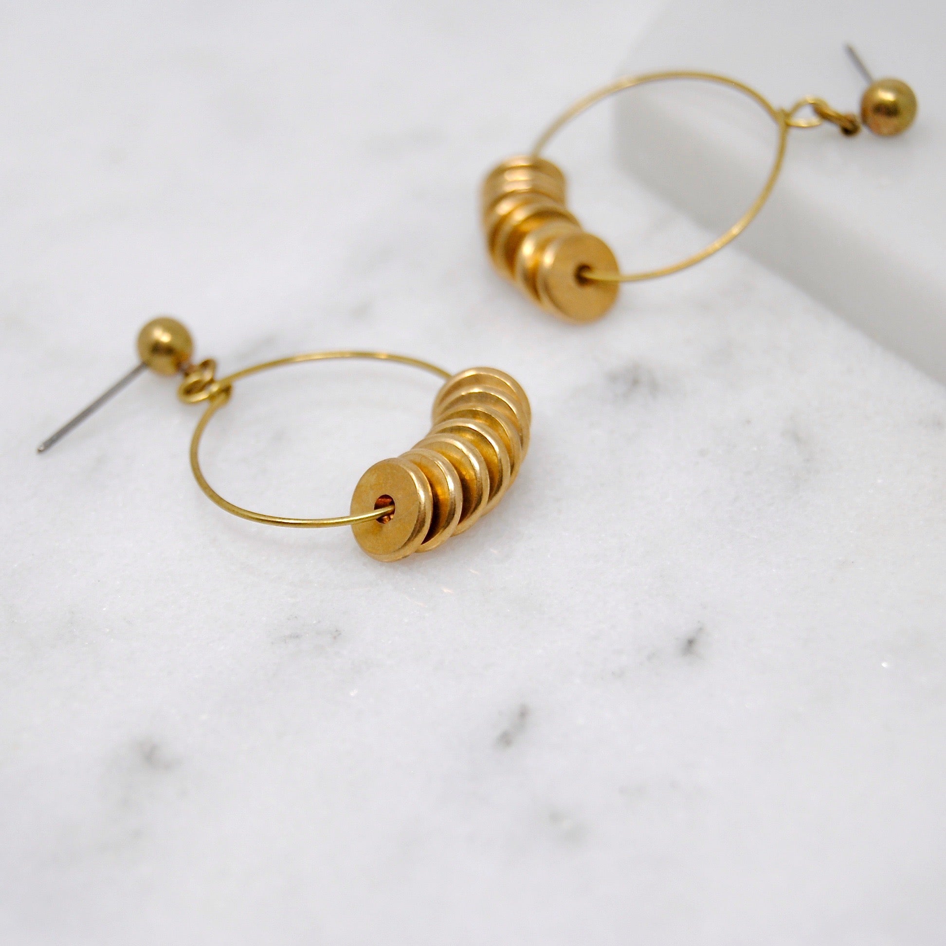 GOLD DISC HOOPS